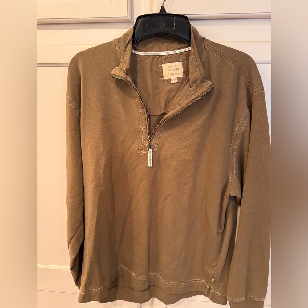Men's True Grit Tan Half-Zip Sweater